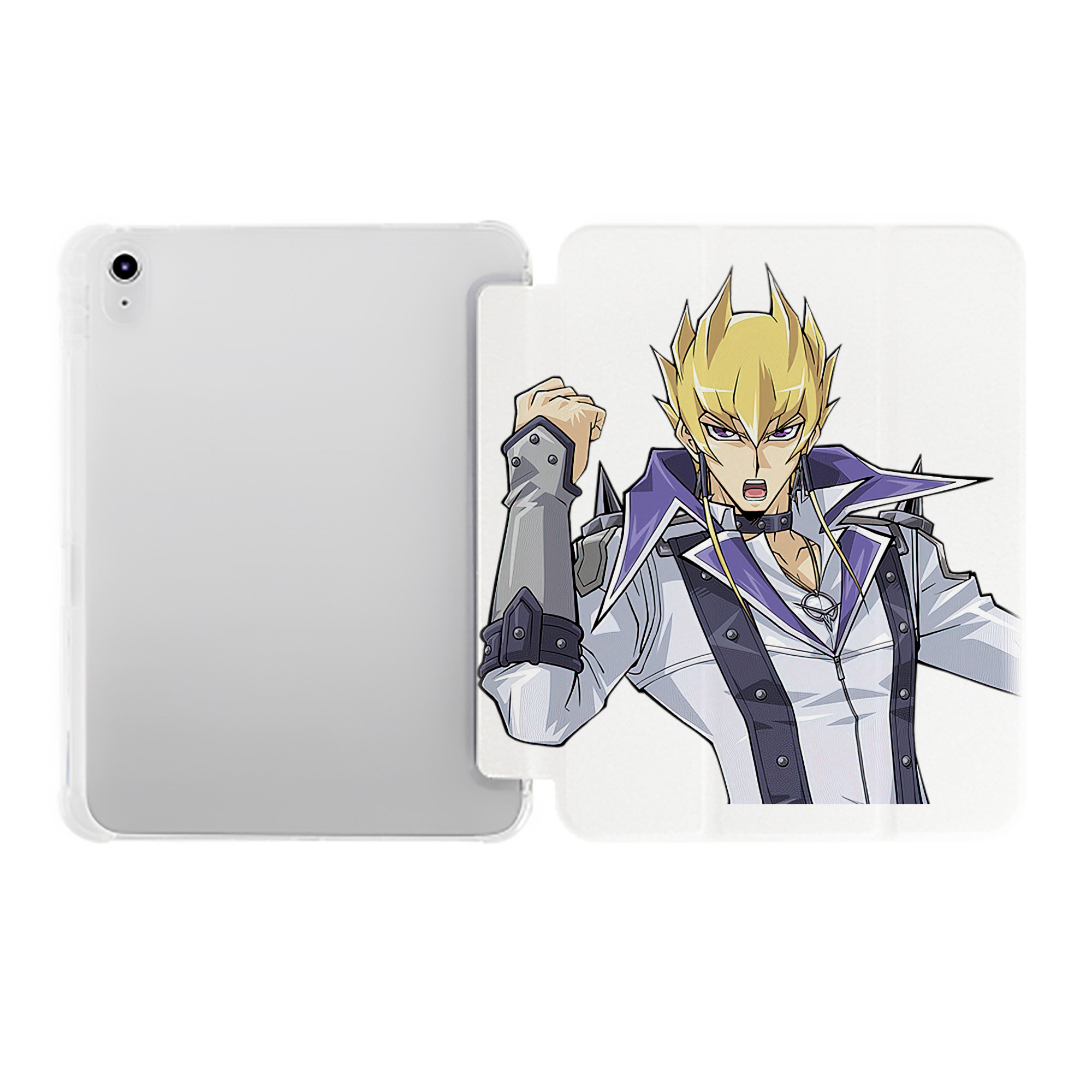 （画像用） 遊☆戯☆王 Yu-Gi-Oh! IPad ケース ペン収納付き 三つ折りスタンド PUレザー×シリコン 対応機種9.5/10.5/10.9インチ
